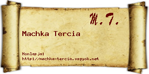 Machka Tercia névjegykártya